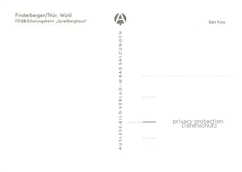 AK / Ansichtskarte Finsterbergen FDGB Erholungsheim Spiessberghaus Finsterbergen