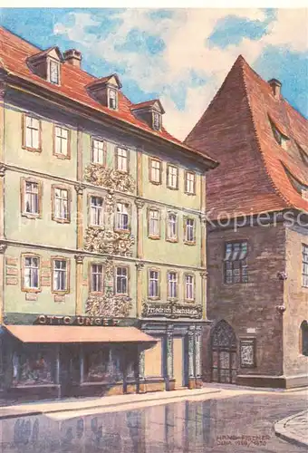 AK / Ansichtskarte Jena__Thueringen Das Bachsteinsche Haus Loebderstrasse Ecke Rathausgasse 1930 Kuenstlerkarte 