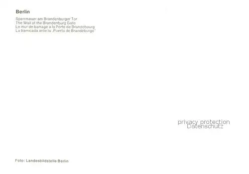 AK / Ansichtskarte Berlin Sperrmauer am Brandenburger Tor Berlin