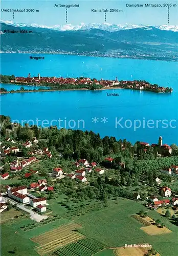 AK / Ansichtskarte Bad_Schachen_Lindau Kuenstlerkarte mit Insel Lindau Bad_Schachen_Lindau