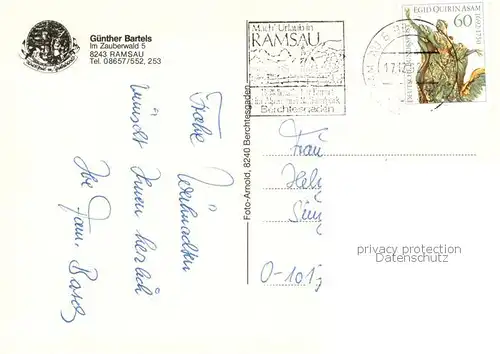 AK / Ansichtskarte Ramsau_Berchtesgaden Haus Bartels Ramsau Berchtesgaden