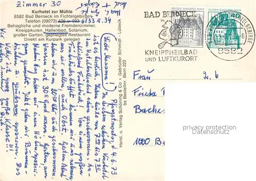 AK / Ansichtskarte Bad_Berneck Kurhotel zur Muehle Terrasse Bad_Berneck