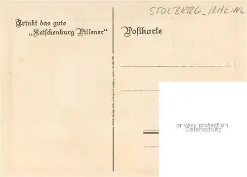 AK / Ansichtskarte Stolberg_Rheinland Retschenburg Pilsener Stolberg_Rheinland