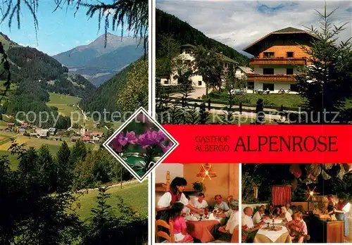 AK / Ansichtskarte St_Lorenzen_Suedtirol Gasthof Albergo Alpenrose Panorama Gastraeume St_Lorenzen_Suedtirol