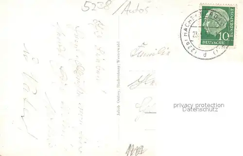 AK / Ansichtskarte Hachenburg_Westerwald Alter Markt Fachwerkhaeuser Autos Hachenburg_Westerwald