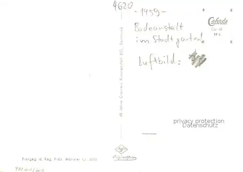 AK / Ansichtskarte Castrop Rauxel Fliegeraufnahme Stadtgarten Gondelteich Badeanstalt Castrop Rauxel