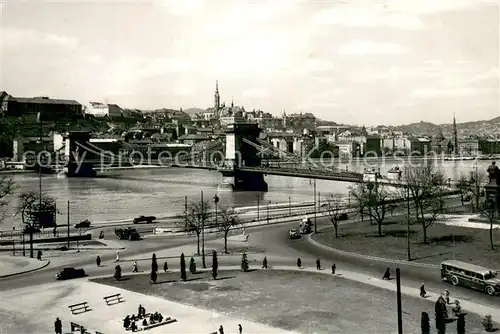 AK / Ansichtskarte Budapest Donauansicht mit der Kettenbruecke Budapest