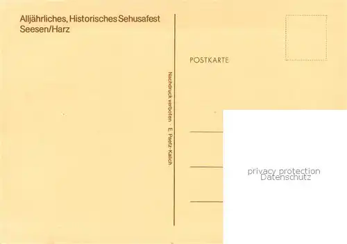 AK / Ansichtskarte Seesen_Harz Historisches Sehusafest Seesener Hochzeit Seesen Harz