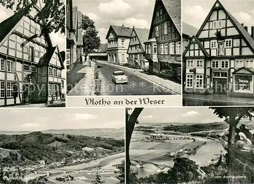 AK / Ansichtskarte Vlotho Strassenpartie Blick vom Winterberg Weserpartie Vlotho