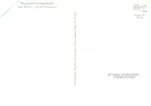 AK / Ansichtskarte Bad_Wiessee_Tegernsee Berggasthof Sonnenbichl Bad_Wiessee_Tegernsee