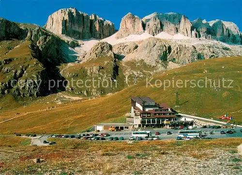 AK / Ansichtskarte Pordoipass Seilbahn Station Panorama Pordoipass