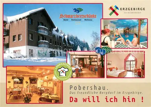 AK / Ansichtskarte Pobershau Restaurant Schwarzbeerschaenke Kaminzimmer Hallenbad Sauna Gaestezimmer Pobershau