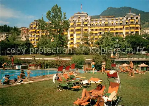 AK / Ansichtskarte Montreux__VD Le Montreu Palace et sa piscine 
