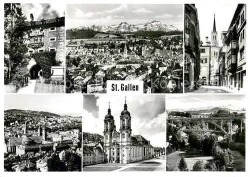 AK / Ansichtskarte St_Gallen_SG Teilansichten Panorama Kirche St_Gallen_SG