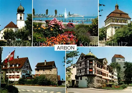 AK / Ansichtskarte Arbon__TG Kirche Bodensee Teilansichten 