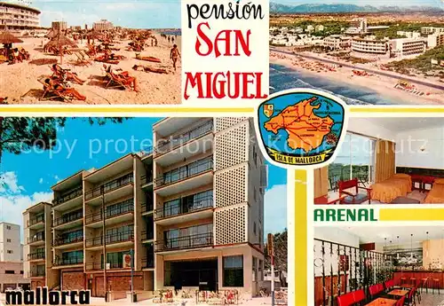 AK / Ansichtskarte Playa_de_Palma_Mallorca Pension San Miguel Strandpartien Appartement Speisesaal Playa_de_Palma_Mallorca