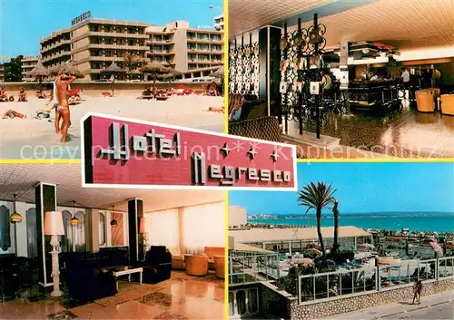 AK / Ansichtskarte Playa_de_Palma_Mallorca Hotel Negresco Strandpartie Foyer Terrasse Playa_de_Palma_Mallorca