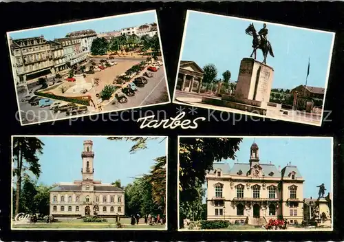 AK / Ansichtskarte Tarbes_65 Place de Verdun Statue du Marechal Foch Le Musee Hotel de Ville 