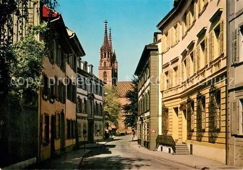 AK / Ansichtskarte Basel_BS Rittergasse mit Muenster Basel_BS