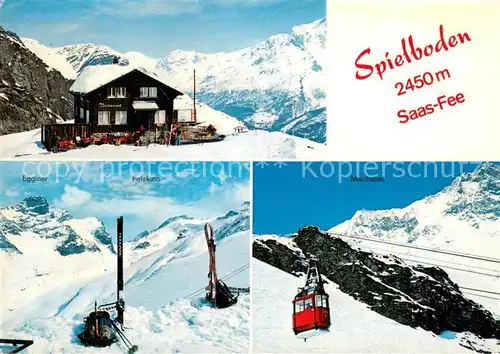 AK / Ansichtskarte Saas Fee Spielboden Egginer Felskinn Mischabel Seilbahn Saas Fee