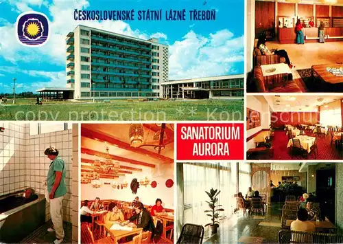 AK / Ansichtskarte Trebon_Czechia Sanatorium Aurora Rezeption Gastraeume Moorbad 