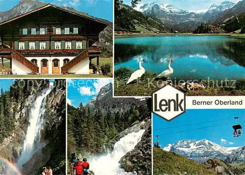 AK / Ansichtskarte Lenk_Simmental Gasthof Wasserfall See Panorama Lenk Simmental