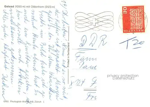 AK / Ansichtskarte Gstaad_BE Panorama mit Oldenhorn 