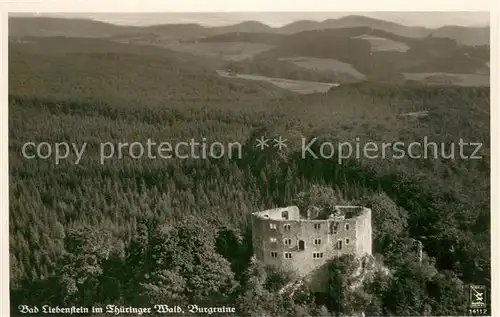 AK / Ansichtskarte Bad_Liebenstein Fliegeraufnahme Burgruine Bad_Liebenstein