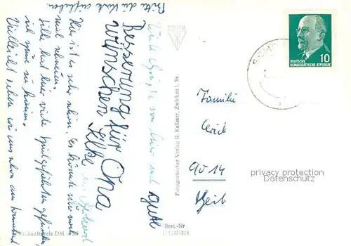 AK / Ansichtskarte Schoenberg_Bad_Brambach Berggaststaette Aussichtsturm Ortsansicht Schoenberg_Bad_Brambach