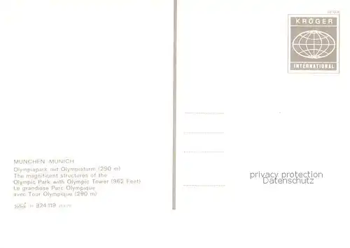 AK / Ansichtskarte Muenchen Olympiapark mit Olympiaturm Muenchen