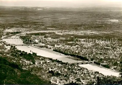 AK / Ansichtskarte Heidelberg_Neckar Panorama Blick vom Koenigstuhl auf Stadt und Rheinebene Heidelberg Neckar