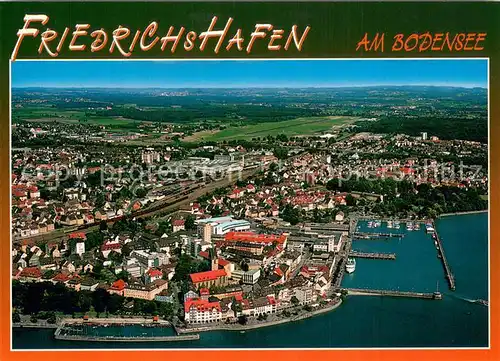 AK / Ansichtskarte Friedrichshafen_Bodensee Stadtpanorama Hafen Friedrichshafen Bodensee