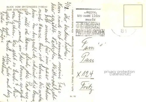 AK / Ansichtskarte Spitzingsee Blick vom Spitzingsee zum Schliersee Spitzingsee