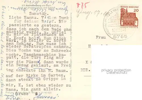 AK / Ansichtskarte Aschaffenburg_Main Blick auf Pompeianum und Schloss Aschaffenburg Main