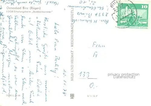 AK / Ansichtskarte Binz_Ruegen FDGB Erholungsheim Stubbenkammer Binz_Ruegen