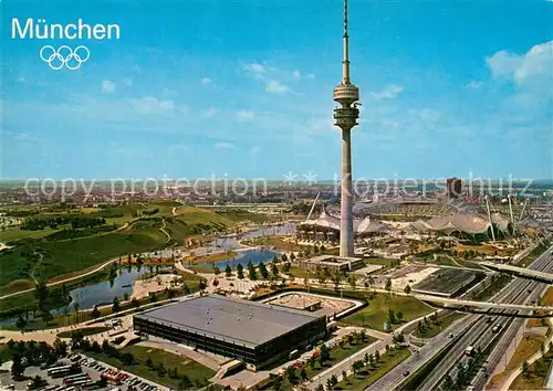 AK / Ansichtskarte Muenchen Olympiapark mit Olympiaturm Muenchen