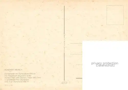 AK / Ansichtskarte Muenchen Olympiapark mit Olympiaturm Muenchen