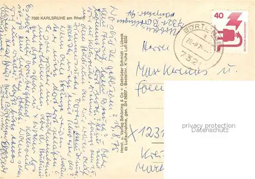 AK / Ansichtskarte Karlsruhe_Baden Stadtzentrum Park Karlsruhe_Baden