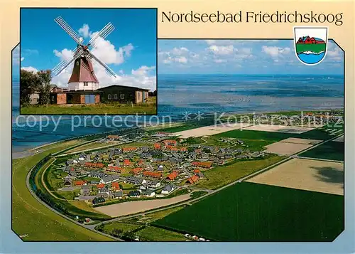 AK / Ansichtskarte Friedrichskoog_Nordseebad Windmuehle Fliegeraufnahme Friedrichskoog_Nordseebad