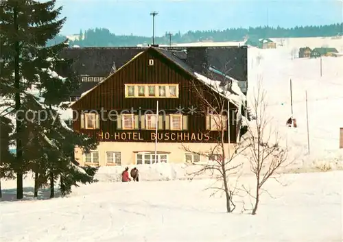 AK / Ansichtskarte Muehlleithen_Klingenthal HO Hotel Buschhaus Winterlandschaft Muehlleithen_Klingenthal