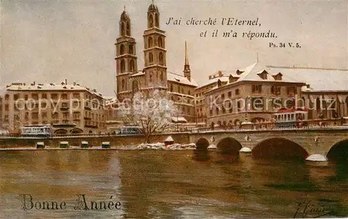 AK / Ansichtskarte Zuerich_ZH Grossmuenster mit Helmhaus Zuerich_ZH