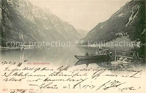 AK / Ansichtskarte Glarus_GL Am Kloenthalersee Glarus_GL