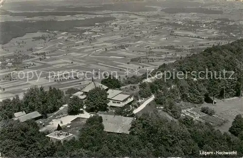 AK / Ansichtskarte Laegern Hochwacht_Regensberg_Dielsdorf_ZH Fliegeraufnahme mit Restaurant Laegern Hochwacht 