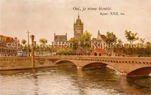 AK / Ansichtskarte Zuerich_ZH Walchebruecke mit Landesmuseum Zuerich_ZH