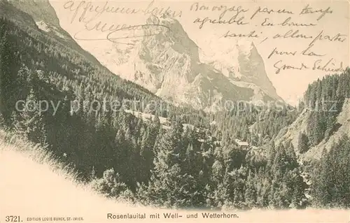 AK / Ansichtskarte Rosenlaui_BE mit Well und Wetterhorn Rosenlaui_BE