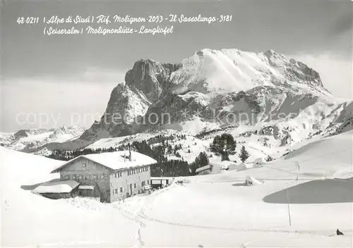 AK / Ansichtskarte Seiser_Alm_1700m_Dolomiten Molignonhuette Langkofel 