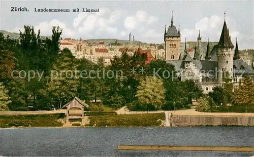 AK / Ansichtskarte Zuerich_ZH Landesmuseum mit Limmat Zuerich_ZH