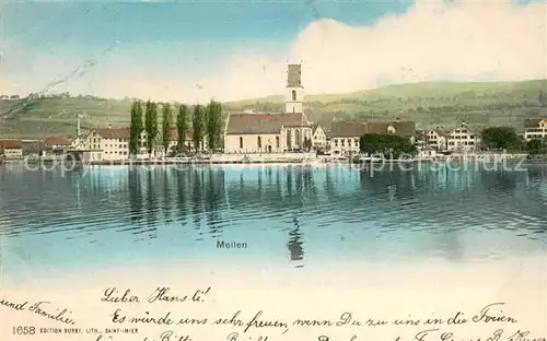 AK / Ansichtskarte Meilen_ZH Panorama mit Kirche 