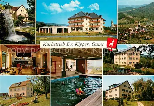 AK / Ansichtskarte Gams_Bad Kurhotel Dr Kipper Kurpark Kurhotel Cafe Hertahof Hallenbad Gudrunhof Waldhof Gams_Bad