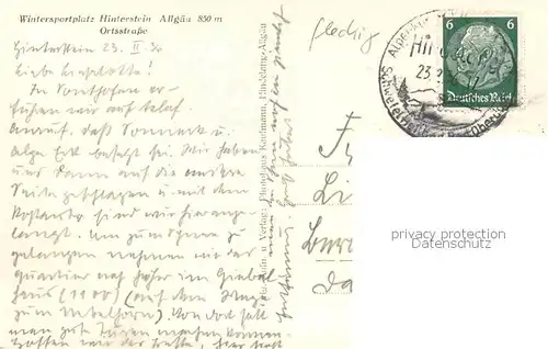 AK / Ansichtskarte Hinterstein_Bad_Hindelang Ortsstrasse Winterpanorama Allgaeuer Alpen Hinterstein_Bad_Hindelang